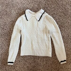 Janie and Jack Cream Cable Knit Sweater